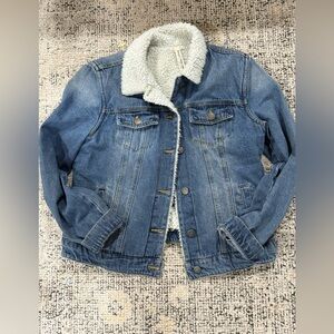 Ashley Vintage Charm Girls Sherpa Denim Jacket